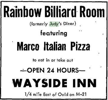 Judys Diner - Oct 1967 Ad